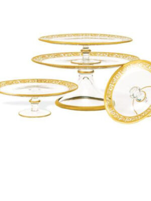 Cake plates on stand "Decors gold and platinum"