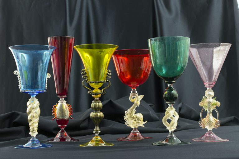Bicchieri in vetro di Murano da collezione IL CAMPIELLO BCO13-14-15-16-17-18